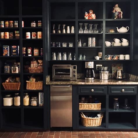 Pantry Kitchen Shelves Love The Contrast Between The Dark Shelves And