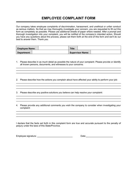 employee complaint form template by business in a box™ employee complaints complaints