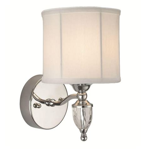 Possini euro eloe chrome 31 1/4 wide linear led bath light. Hampton Bay Waterton 1-Light Chrome Sconce with White ...