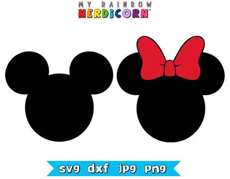 Micky Ears Mickey Minnie Mouse Silhouette Design Silhouette Cameo