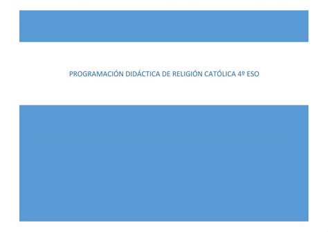 Pdf Programaci N Did Ctica De Religi N Cat Lica Eso Dokumen Tips