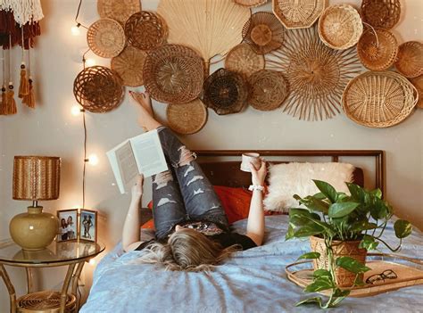 In this example, the wall features different style baskets; boho. mid century modern. plants. wicker basket wall ...