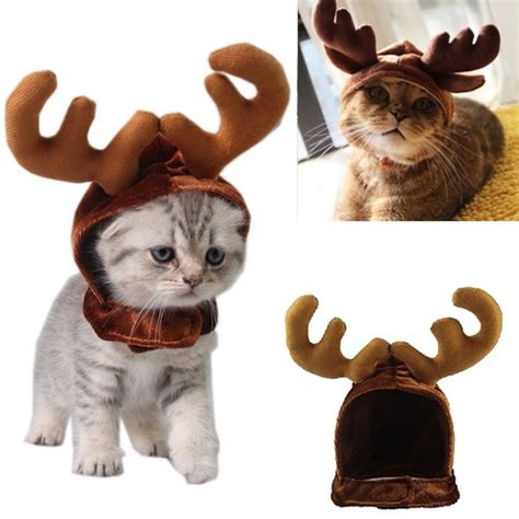 Pet Reindeer Hat Cats And Dog Costume Christmas Decorations For Dogs