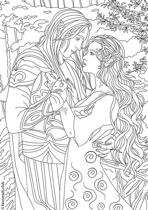 Coloring pages are no longer just for children. Fantasy Romance Printable Adult Coloring Page from ...