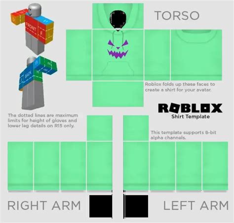 Free Roblox Clothing Creepy Green Hoodie Design Template Pixlr