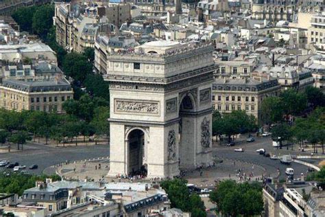 Arc De Triomphe And The Etoile Roundabout Torquay Jet Plane Paris