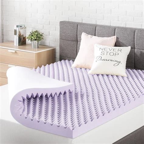 Mellow In Queen Egg Crate Memory Foam Mattress Topper With Lavender