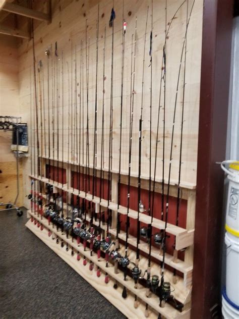 Fishing Rod Custom Wall Mount Rack Holds Rods With Reels Garage