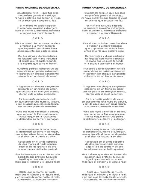 Himno Nacional De Guatemala Pdf