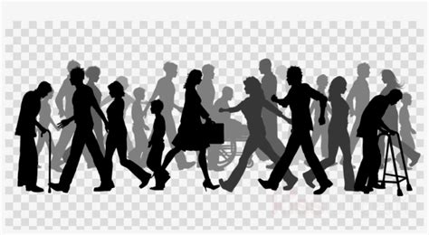 Download Group Of People Walking Silhouette Clipart Vector People