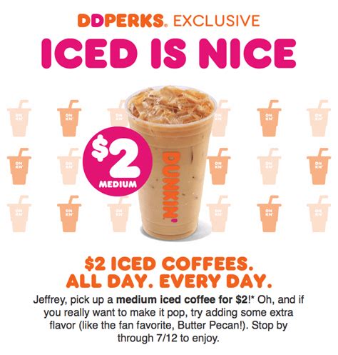 Dunkin 2 Medium Iced Coffees Through July 12 Select States