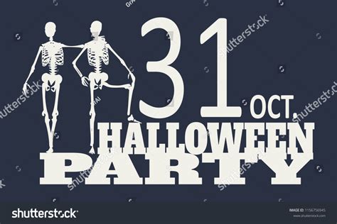 Human Skeleton Standing Hugging Halloween Party Stock Vector Royalty