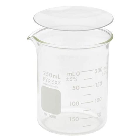 Pyrex 1000 250 250ml Low Form Griffin Beaker With Pyrex 9985 75 75mm Cover Ebay