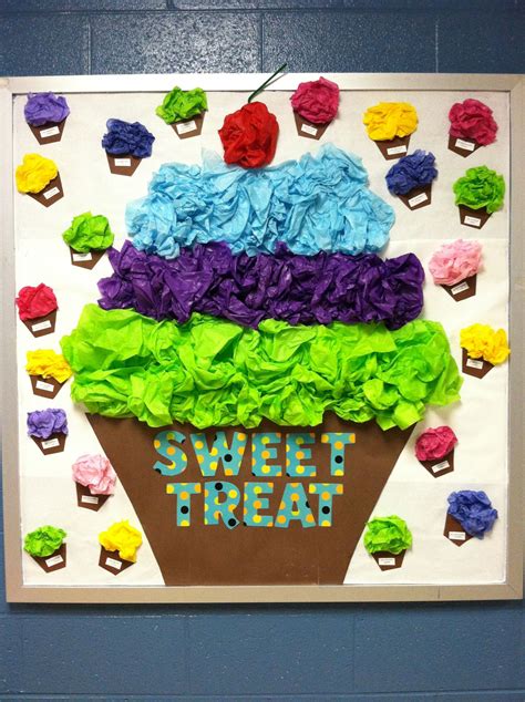 Class Room Bulletin Board Sweet Treat Cupcake Birthday Bulletin