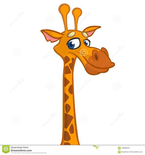 Cartoon Funny Giraffe Head Vector Illustration Stock Vector