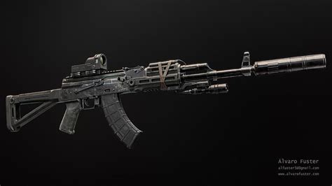 Rendering Weapons Tuning Machine Gun Weapon Render Kalashnikov