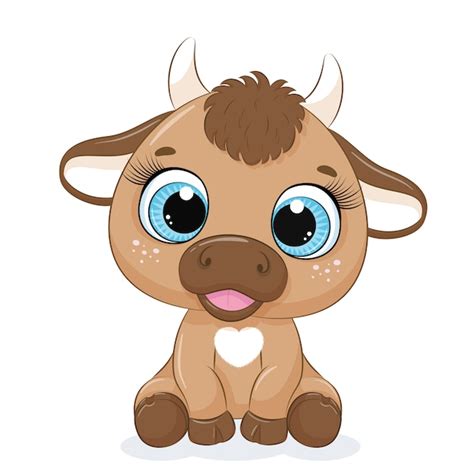 Cute Baby Cow Cartoon Sitting Stock Vector Royalty Free 548