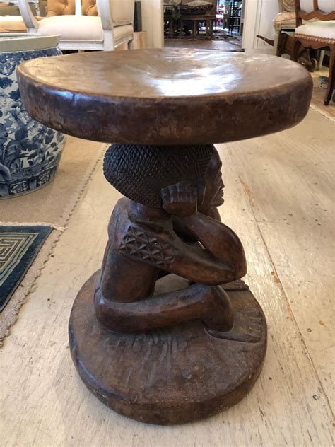 Sculptural Carved Wood African Side Table At 1stdibs African Side