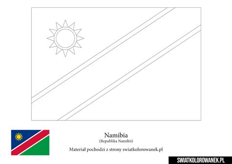 Kolorowanka Flaga Nambia Do Druku Darmowe Kolorowanki Do Druku