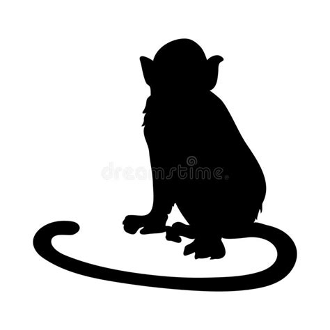 Monkey Silhouette Vector Illustration Black And White Ape Logo