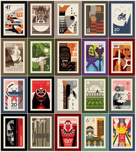 Clark Orr Solo Art Show Featuring His Pop Culture Postage Stamp Designs