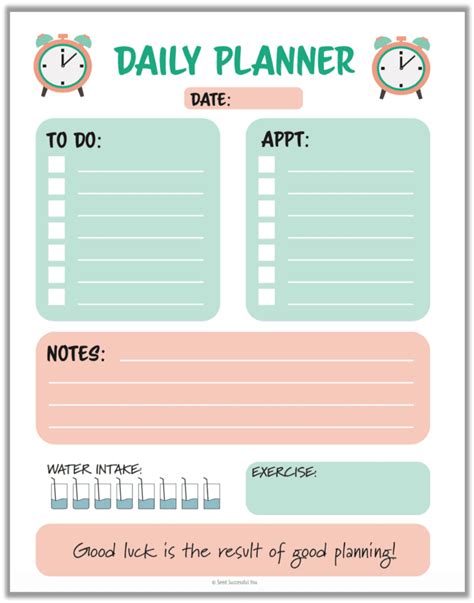 5 Super Cute Printable Daily Planners Free Download Free Daily