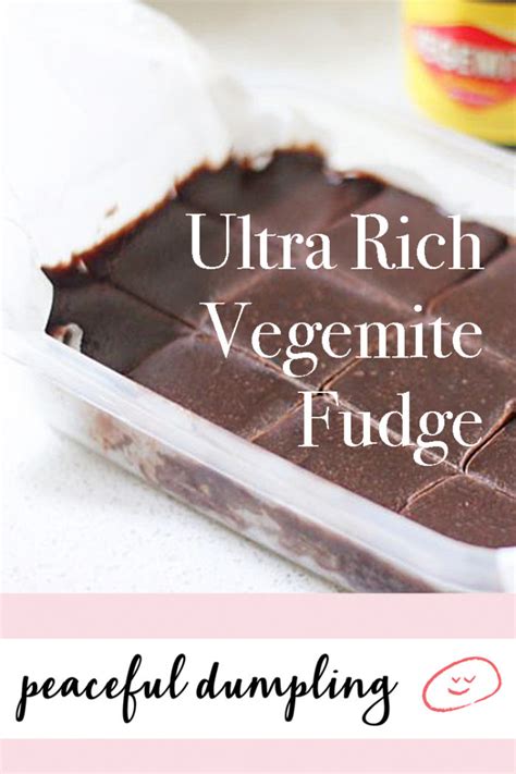 Ultra Rich Vegemite Fudge Peaceful Dumpling