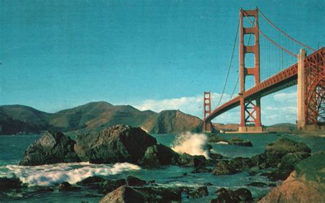 Vintage Postcard Golden Gate Bridge Tallest Largest Single Span San