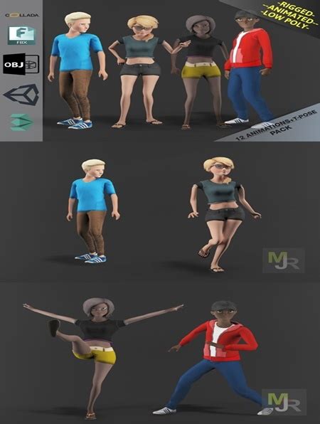 Cgtrader Cartoon Characters Pack3 Low Poly 3d Model