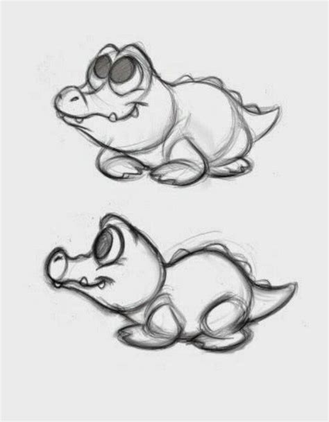 Let's draw a cartoon female face now in three different styles: Small crocodile | Animal drawings, Sketches, Drawings