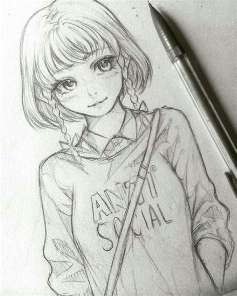 Girl Drawing How To Draw Anime Step By Step Pencil Sketch Step By