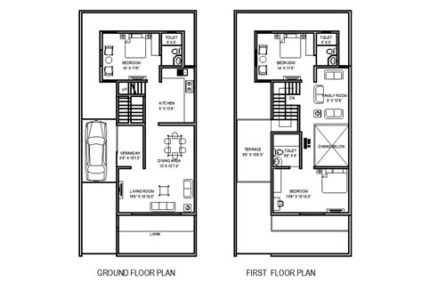 X Row House Plan Is Given In This Autocad Drawing File This Is G House Building