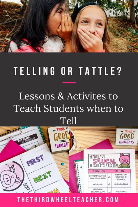 Teaching Tattling Vs Reporting Quick Prep Lesson Plans And Printables