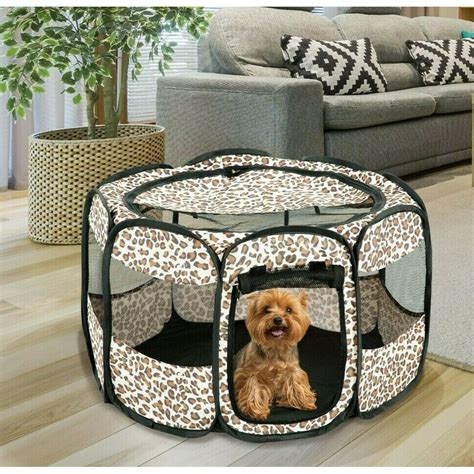 Pet Portable Foldable Play Pen Exercise Kennel Dogs Cats Indooroutdoor