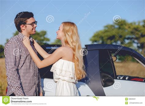 Beautiful Young Lovers Are Enjoying Their Trip Stock Image Image Of