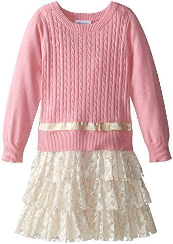 Bonnie Jean Girls Long Sleeve Sweater To Skirt Dress Cable Knit