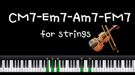 세컨건반스트링주법 4cm7 Em7 Am7 Fm7 Chord Progression For Strings Youtube