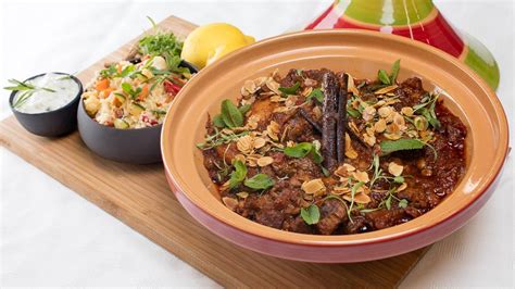 Minted watermelon, feta & couscous salad. Moroccan Lamb Tagine, Vegetable Couscous and Preserved ...