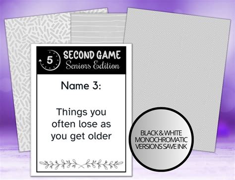 5 Second Game Dementia Games Dementia Activities Dementia Cards
