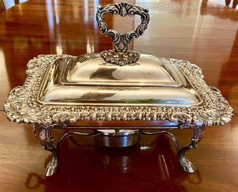 Antiques Atlas Silver Plated Entree Dish With Spirit Burner