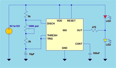 LED Flasher Circuit Using 555 IC Simple Electronics