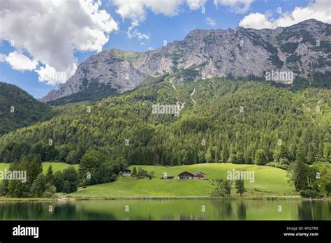 Lake Hintersee Near Ramsau In Bavarian Alps With Hotels Stock Photo Alamy