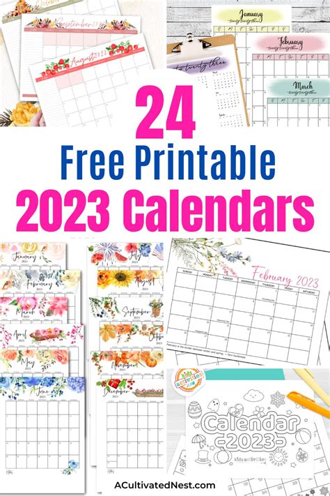 24 Free Printable 2023 Calendars A Cultivated Nest