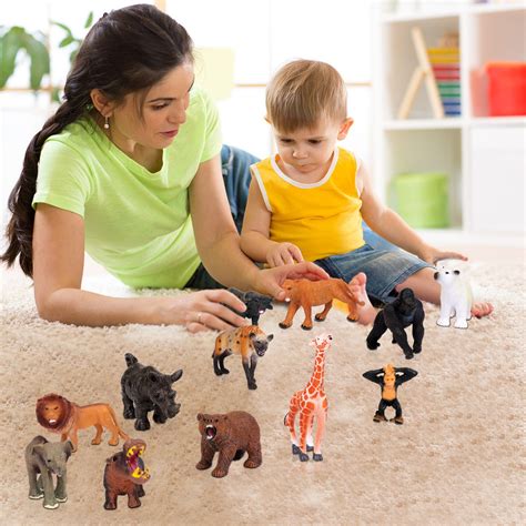 Animal Figures Jungle Animal Toy Set 12 Pieces Playkidz Toys