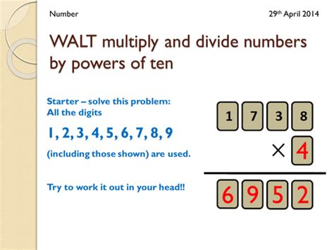 Multiplying And Dividing By Powers Of Ten Teaching Resources