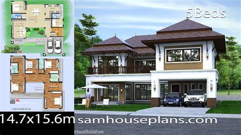 House Plans Idea 147x156m With 5 Bedrooms Samhouseplans