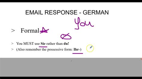 German Grammar Formal Email In German Youtube