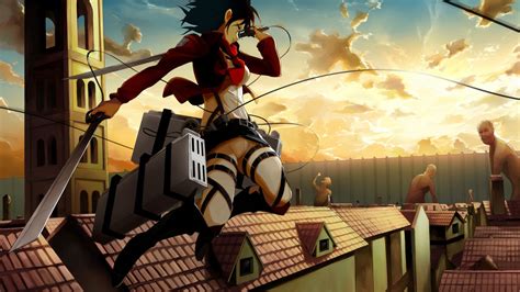 Papel De Parede Anime Shingeki No Kyojin Mikasa Ackerman Histórias Em Quadrinhos Captura