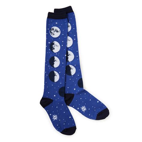 Moon Phases Knee High Socks Moon Socks Uncommongoods