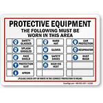 Protective Sign Equipment Wear Ppe Signs Worn